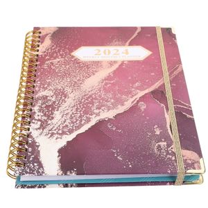 Bobine décorative bloc-notes fournitures de bureau étudiants Agenda Journal Plan quotidien cahier 2024 planificateur papier accessoire réunion mensuelle 240119