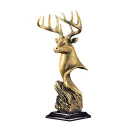 Estatua o escultura decorativa de cabeza de ciervo de cobre para cabaña rústica, decoración de cabaña de caza, vida silvestre como regalos para cazadores 240306