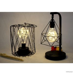 Decoratief koper frame licht Europese retro romantische kroonluchter lampen slaapkamer tafel bureau ijzeren nacht A1 21 groothandel