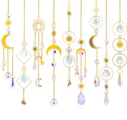 Carillon éolien décoratif en cristal, attrape-soleil, lune, prismes en diamant, pendentif attrape-rêves, chasseur arc-en-ciel, goutte suspendue, décoration de jardin de maison 8223304