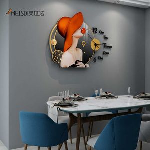 Horloges décoratives bricolage avec peinture montres horloge murale moderne conçu décor à la maison pour salon cuisine décoration autocollants 210930
