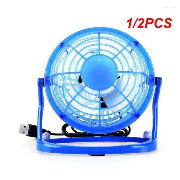 Figuras decorativas 1/2 piezas USB portátil de rotación de 360 grados mini ventilador de escritorio pequeño 4 cuchillas enfriador DC 5 V operación ultra silenciosa PC portátil