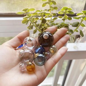 Figurines décoratives 1 / 2x 25 mm en verre creux perles à billes rondes orbe avec couvercles