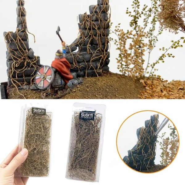 Figuras decorativas 1 Accesorios de cajas Mesa de arena de hadas Micro paisajismo simulación de árboles Vines Raíces en miniatura de ratán marchito escena