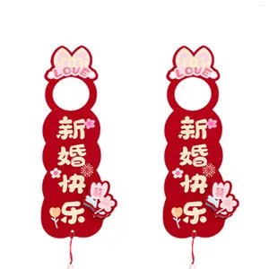 Figurines décoratives 1 paire de cintre de porte de mariage rouge, Style chinois Double bonheur, décoration de mariage pour la maison, le salon et la chambre à coucher