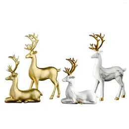 Decoratieve beeldjes 1 paar hars elanden herten ornament home decor standbeeld tafelblad ornamenten kantoor geluk