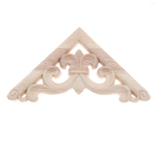 Figuritas decorativas, 1 unidad, 12cm, apliques de esquina tallados en madera para el hogar, marco de muebles, pared, puerta, calcomanía de tallado en madera, artesanías de madera