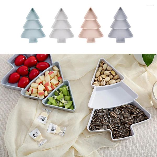 Figuras decorativas 1 pieza Bandejas para servir árboles de Navidad Aperitivos Platos para refrigerios Recipientes para frutas Platos para postres Condimentos para dulces Azúcar (