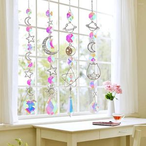 Figurines décoratives 1 pc Galaxy Stars Moon Crystal Hanging Sun Light Catcher For Outdoor Garden Home Bedroom B Wall Ab Color Decoration
