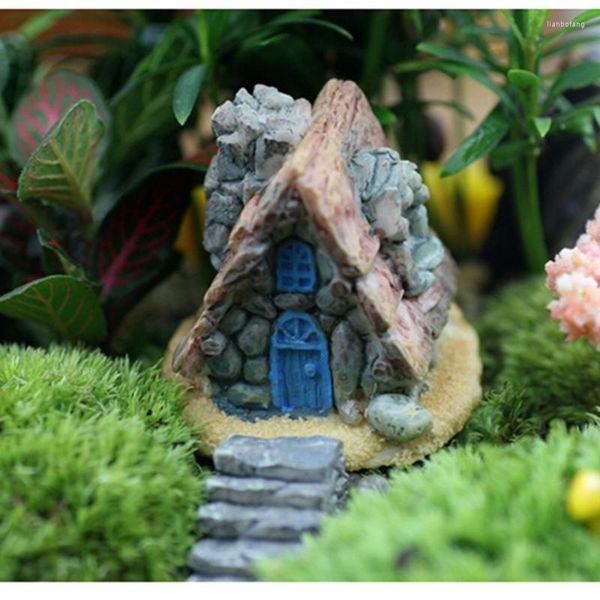 Figurines décoratives 1 Pc Miniature Résine Château Maison Micro Paysage Fée Jardin Cottage Décor Artisanat Pour La Décoration De La Maison Style Aléatoire