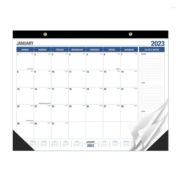 Figurines décoratives 1 PCS 2024 Papier de calendrier de bureau - 18 mois Desktop 17 x 22 pouces par mois de janvier à juin pour la maison