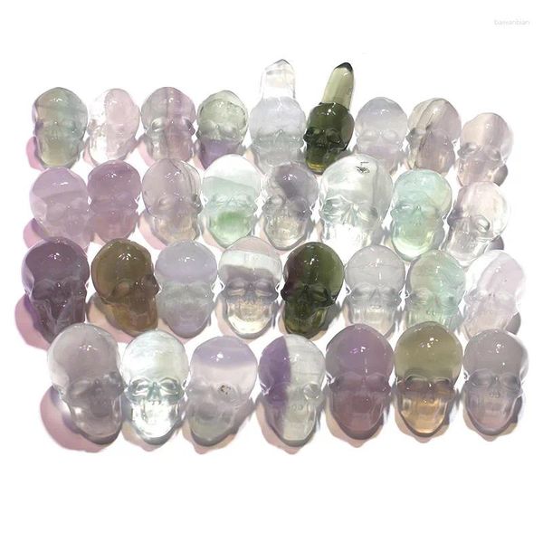 Figuras decorativas 1 PCS Turned Natural Rainbow Fluorite Lindo Cristal Cristal