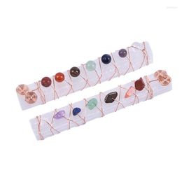 Decoratieve beeldjes 1 PCS Natuurlijke seleniet steen genezing kristal kwarts stok chakra energie reinigende toverstaf roségouden wikkeling