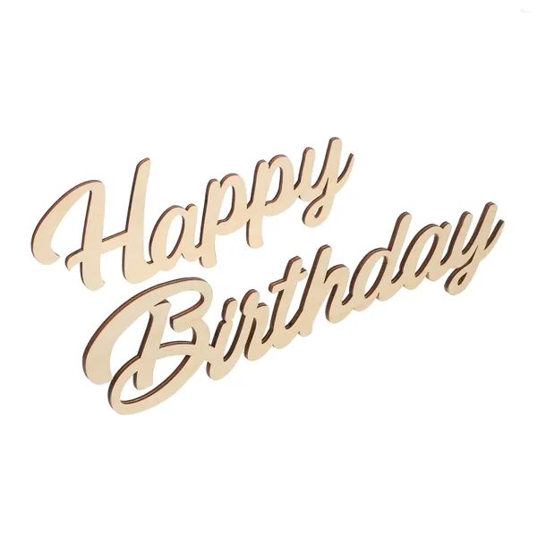 Figurines décoratives 1 Ensemble Happy Birthday Wooden Plaque Emblems Mur Signing