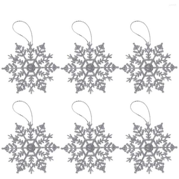 Figuras decorativas 10/16 cm Navidad copos de nieve falsos árbol de Navidad adorno colgante brillo copo de nieve hielo invierno año decoración de fiesta