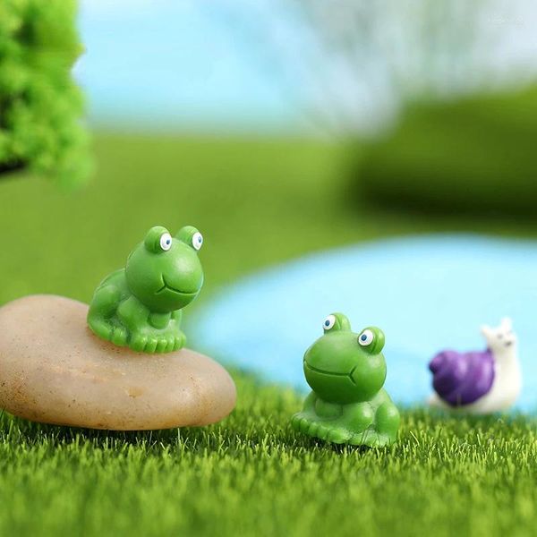 Figurines décoratives 10/20/50Pc Mini animaux grenouille Miniature fée jardin Miniaturas Micro mousse bonsaï paysage bricolage maison de poupée Figurine pour