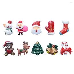 Figurines décoratives 10 PCS Résine Pinter dessin animé Série de Noël DIY CHEPINGHWEAR ACCESSOIRES DROP DROP THELLE MOBILLE Decoration Shell Decoration