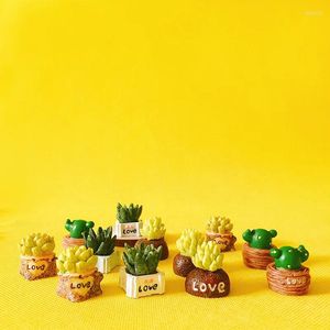 Figurines décoratives 10 pièces plantes succulentes en résine/maison de poupée//miniatures/adorable mignon/fée jardin Gnome/mousse Terrarium décor/artisanat/bonsaï