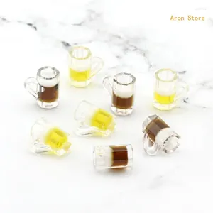 Figurines décoratives 10 pièces de la tasse de vin simulé accessoires de résine miniature en verre de bière de poupée de poupée