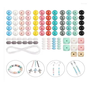 Decoratieve Beeldjes 100 Stuks 15Mm Siliconen Kralen Kit Accessoire Ronde Vorm Veelhoekige Voor DIY Sleutelhanger Maken Armband