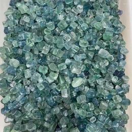 Figurines décoratives 100 g/sac pierre de cristal naturel bleu vert Fluorite macadam grande particule polie