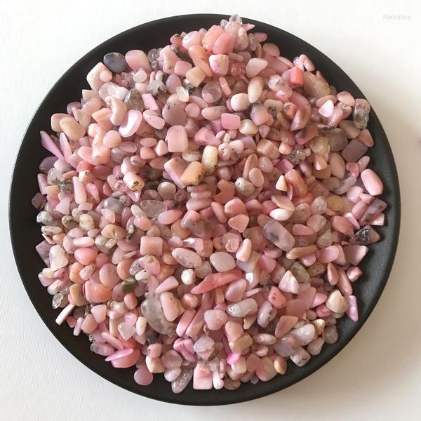 Figuritas decorativas, 100 g/bolsa, piedra de Chip de ópalo rosa Natural, forma Irregular, cuentas sueltas de grava para fabricación de joyas DIY