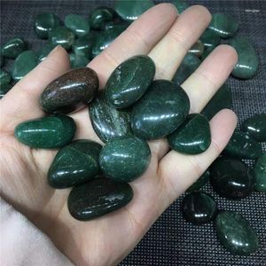Figurines décoratives en Jade vert naturel, pierres de guérison en cristal poli pour la décoration de la maison, 100g