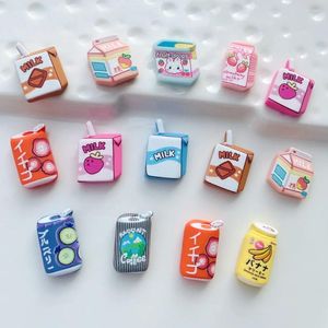 Decoratieve beeldjes 100 stcs Cartoon Melkbox Juice drank Koffie kan hars charme flatback cabochon diy plakboek telefoon ambachten decor