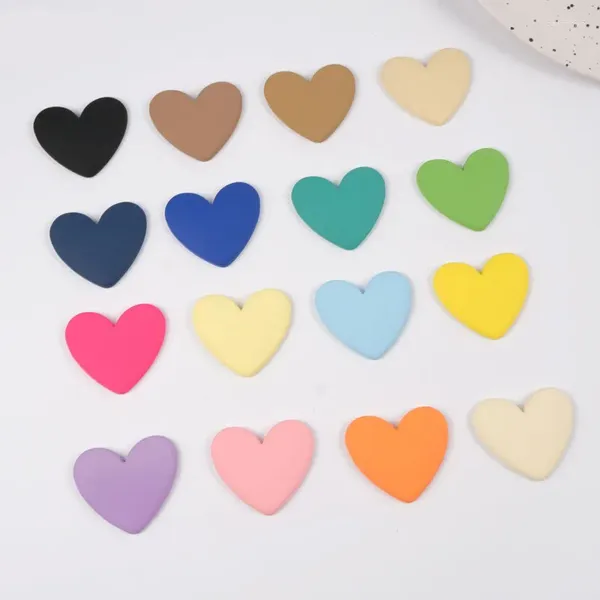 Figuras decorativas 100pcs Kawaii Diy Crafts Flat Back Resin Heart Heart Cabochon Accesorios de álbumes de recortes