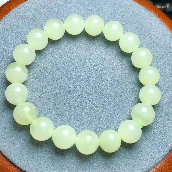 Figuras decorativas Pulsera de Jade de encaje verde Natural de 10MM, moda para mujer, hilo de energía curativo de Reiki dulce, regalo de joyería para niñas, 1 Uds.