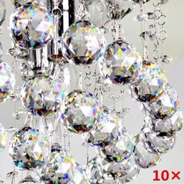 Figurines décoratives 10 pièces, lustre en cristal transparent de 20mm, pendentif suspendu, boule de prisme en verre, goutte