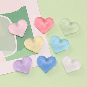 Decoratieve beeldjes 10PCS Clear Cute Heart Series Miniatuur Hars Platte Achterkant Cabochons Voor Haarspeld Scrapbooking DIY Home Decor Craft