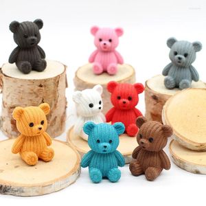 Figurines décoratives 10pcs cadeaux artisanat ornements mignons en plastique en peluche ours miniature fée accessoires de décoration de jardin animal animal