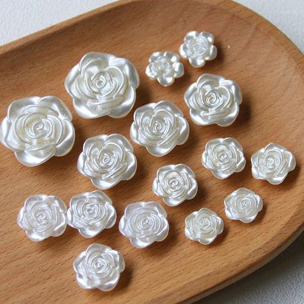 Figurines décoratives 10 pièces imitation perle argent Rose artisanat décoration cabochon à dos plat pour Scrapbooking accessoires de bricolage mignons épingle à cheveux