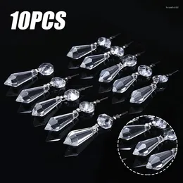 Figuras decorativas 10x prismas de cristal lámpara de araña transparente piezas de carámbano colgantes colgantes candelabros de 38mm