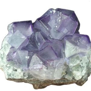 Decoratieve beeldjes 116.3Gnatural Purple Square Fluorite Mineral Specimens Meubels en ornamenten