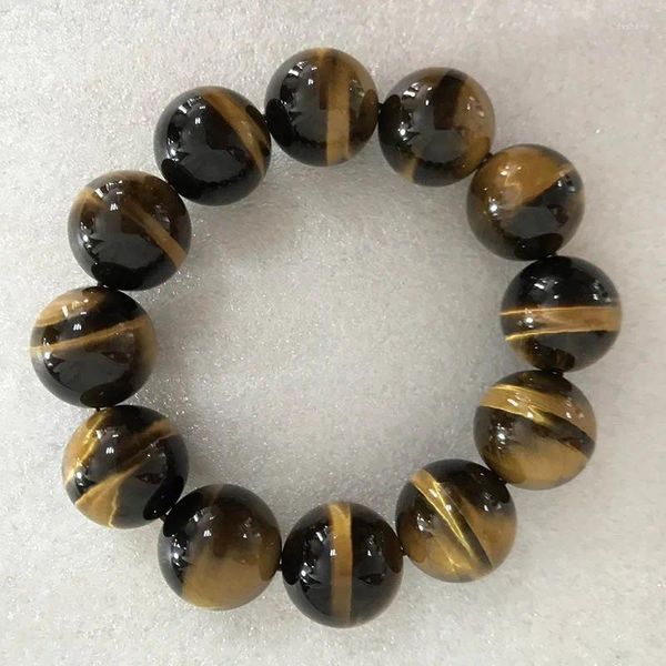 Figurines décoratives 12 16 mm de haute qualité Natural Yellow Tiger Eye Quartz Crystal Round Bead Bracelet For Love Gifts.wy