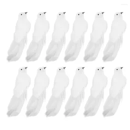 Decoratieve beeldjes 12 pc's Fake Bird Christmas Tree Decorationsation Artificial Birds for Garden Ornamenten