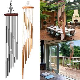 Decoratieve Beeldjes 12 Buizen Windgong Hanger Aluminium Buis Metalen Pijp Bells Decoratie Balkon Buiten Tuin Home192A