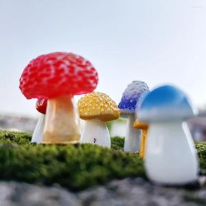 Figurines décoratives 12pc mini champignons simulées plantes résine artisanat figure miniature