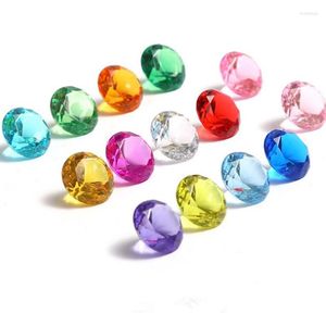 Figurines décoratives 12pcs 20mm clair acrylique diamant gemmes perles à facettes anniversaire table de mariage remplissage de vase faux bijoux pour la décoration de fête