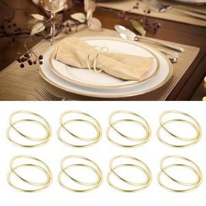 Figurines décoratives 12pcs Spirale Rings de serviette mate Gold Electroplaste empêchent la table de décoloration pour la réception de la fête de mariage
