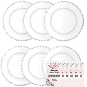 Figurines décoratives Plaques de chargeur en plastique 13 pouces 6pcs Assiette de bord transparent pour le dîner de décoration de fête de mariage