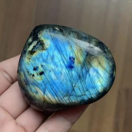 Decoratieve beeldjes 138G Natural Labradorite Crystal Heart Decoratie gepolijste maansteen genezing rock kwarts geschenk reiki feng shui spiritueel