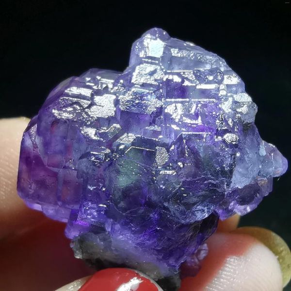 Figurines décoratives 14.2 Gnaucale Rare Purple Fluorite Cluster Mineral Spécimen Stone et Crystal Healing Quartz Gem