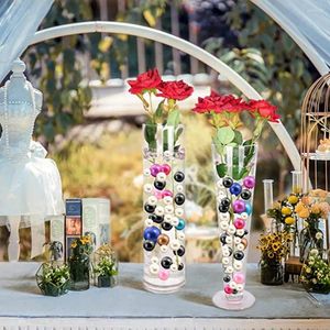 Figuras decorativas 150pcs hermosos centros de mesa de jarrón surtido cuentas exquisitas decoración de mesa de boda relleno falso de perla creación atmósfera