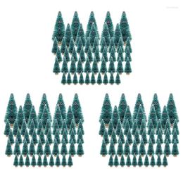 Decoratieve beeldjes 150 stcs Miniatuur kunstmatige kerstboom kleine sneeuw vorst bomen dennen diy feestdecoratie ambachten