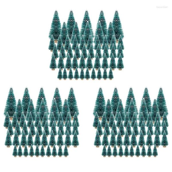 Figuras decorativas 150 piezas Miniatura Árbol de Navidad artificial Pequeño nieve de nieve Pino Decoración de fiestas DIY Crafts