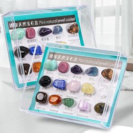 Decoratieve Beeldjes 15 Stuks 1 Doos Rock Edelstenen Collectie Kwarts Kristal Monsters Erts Steen Natuurlijke Minerale Specimen Kit Voor Kinderen onderwijs