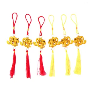 Figurines décoratives 15pcs Plastic Gold plaqué Année du pendentif dragon Ornement suspendu décoration de festival de printemps de la maison de vacances